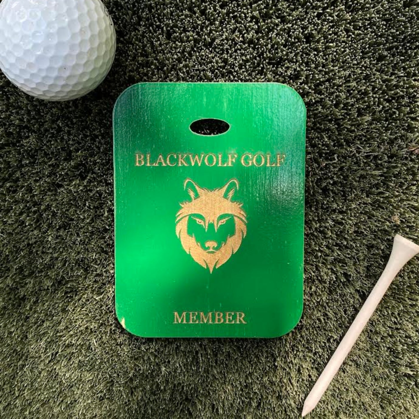 Custom Engraved Baltic Birch Golf Bag Tags - Green