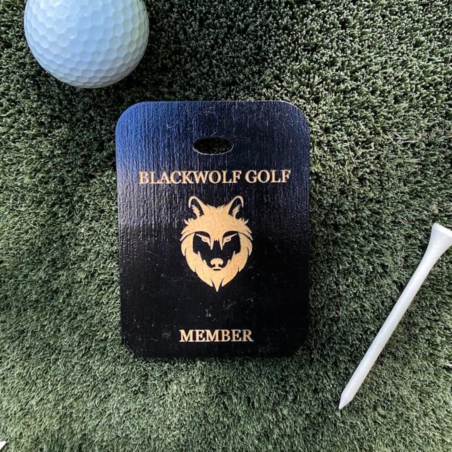Custom Engraved Baltic Birch Golf Bag Tags - Black