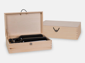 Custom Double Wooden Wine Boxes - Blackwolf Golf