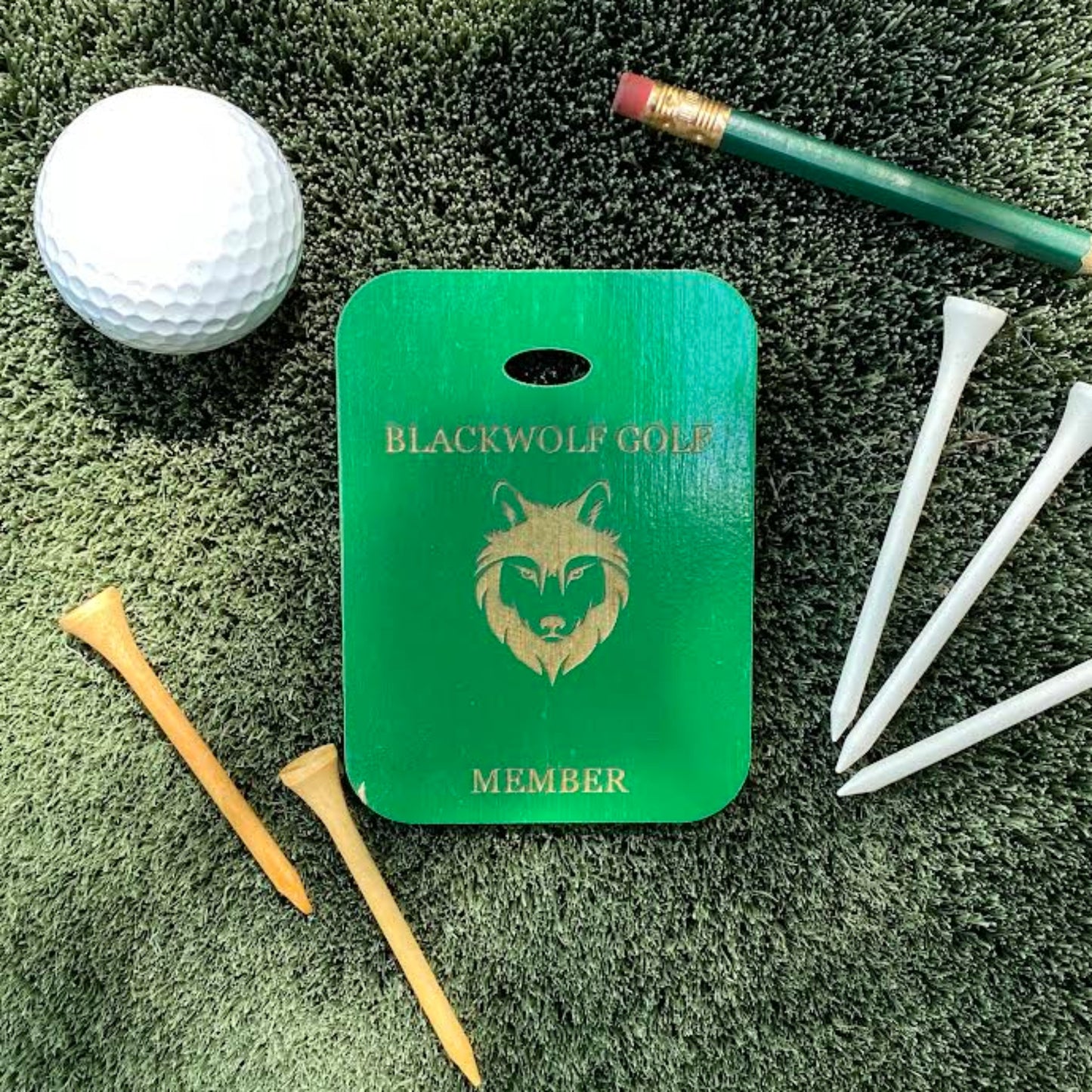 Custom Engraved Baltic Birch Golf Bag Tags - Green