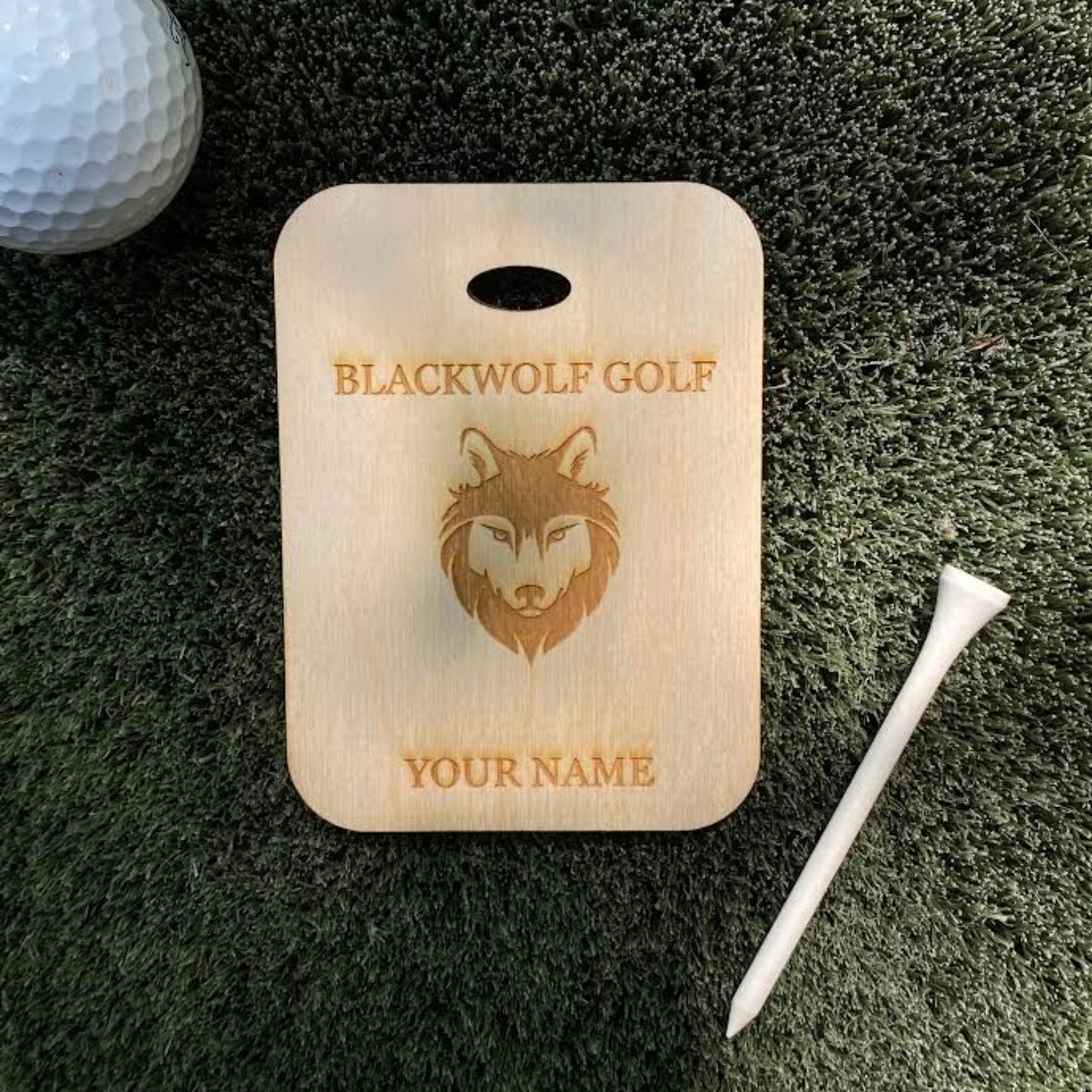 Custom Engraved Baltic Birch Golf Bag Tags