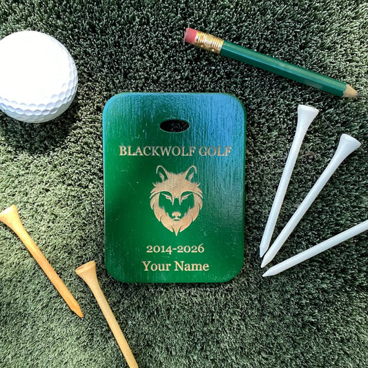Custom Engraved Baltic Birch Golf Bag Tags - Dark Green