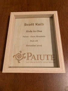 Custom Engraved Hole in One Framed Plaques