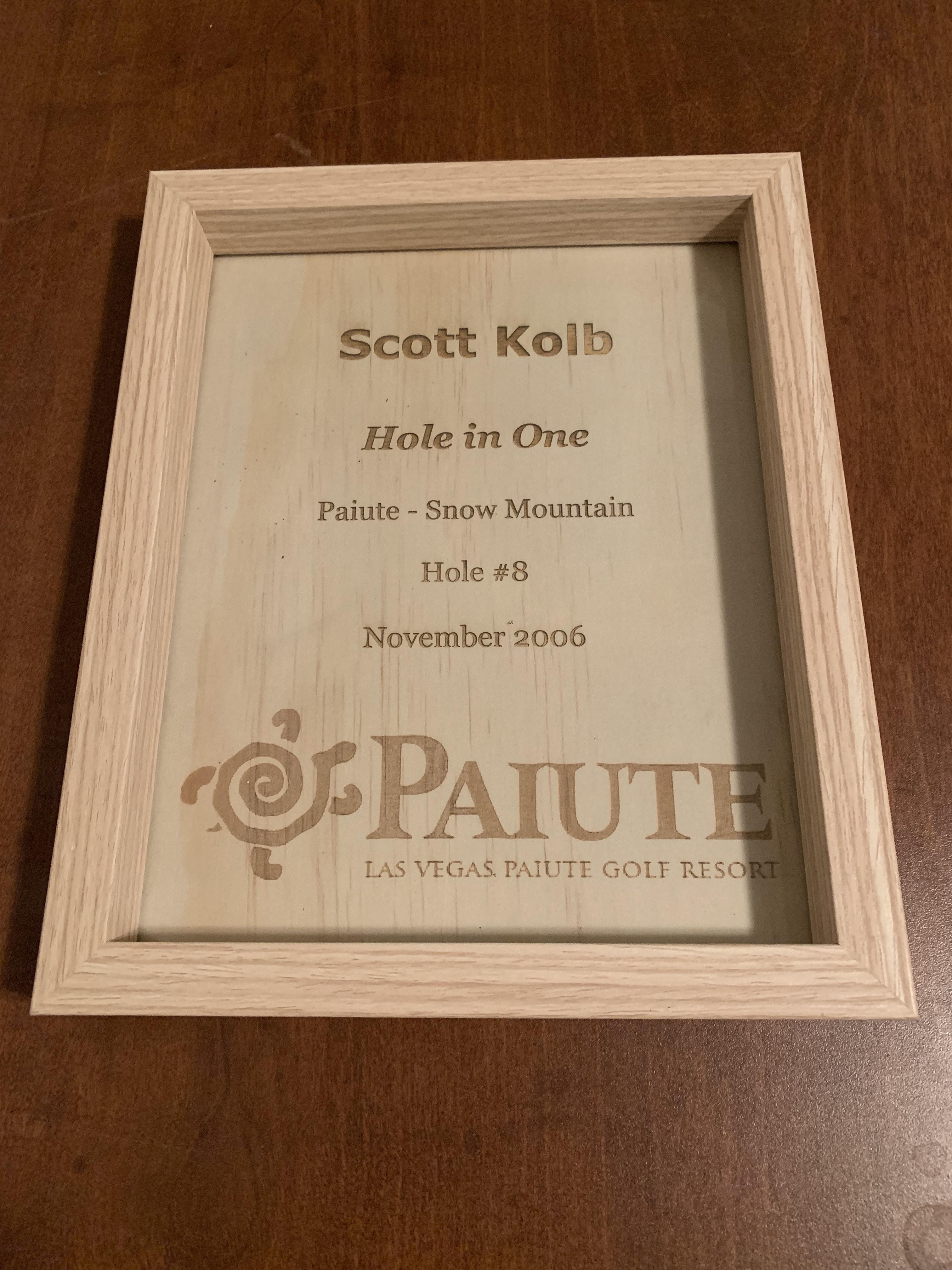 Custom Engraved Hole in One Framed Plaques