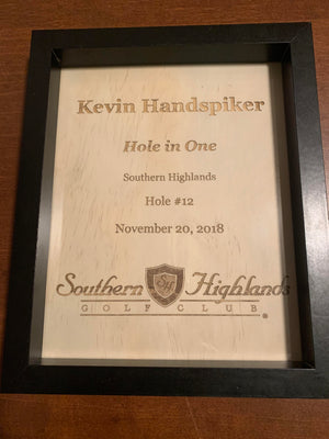 Custom Engraved Hole in One Framed Plaques - Blackwolf Golf