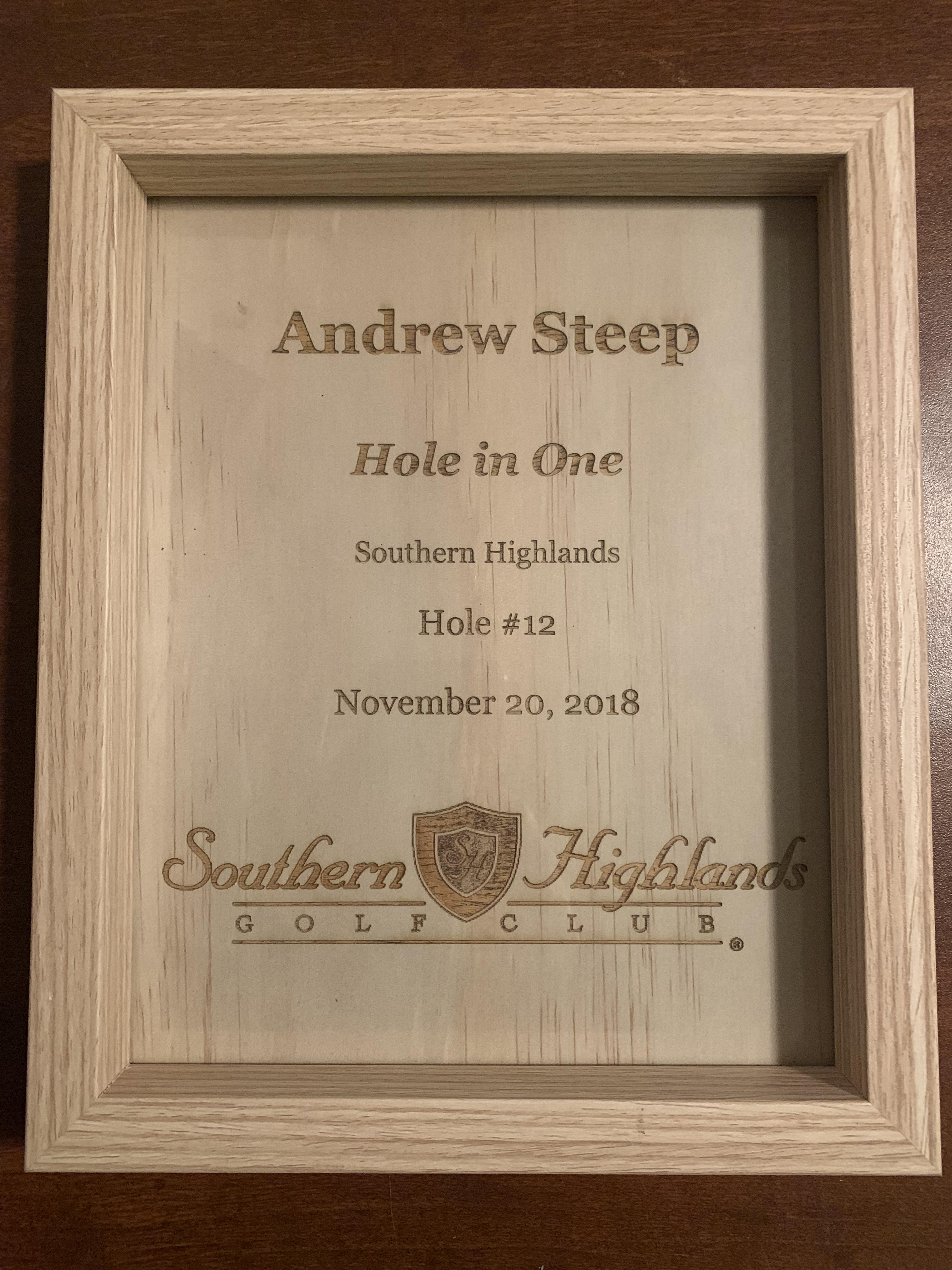 Custom Engraved Hole in One Framed Plaques - Blackwolf Golf