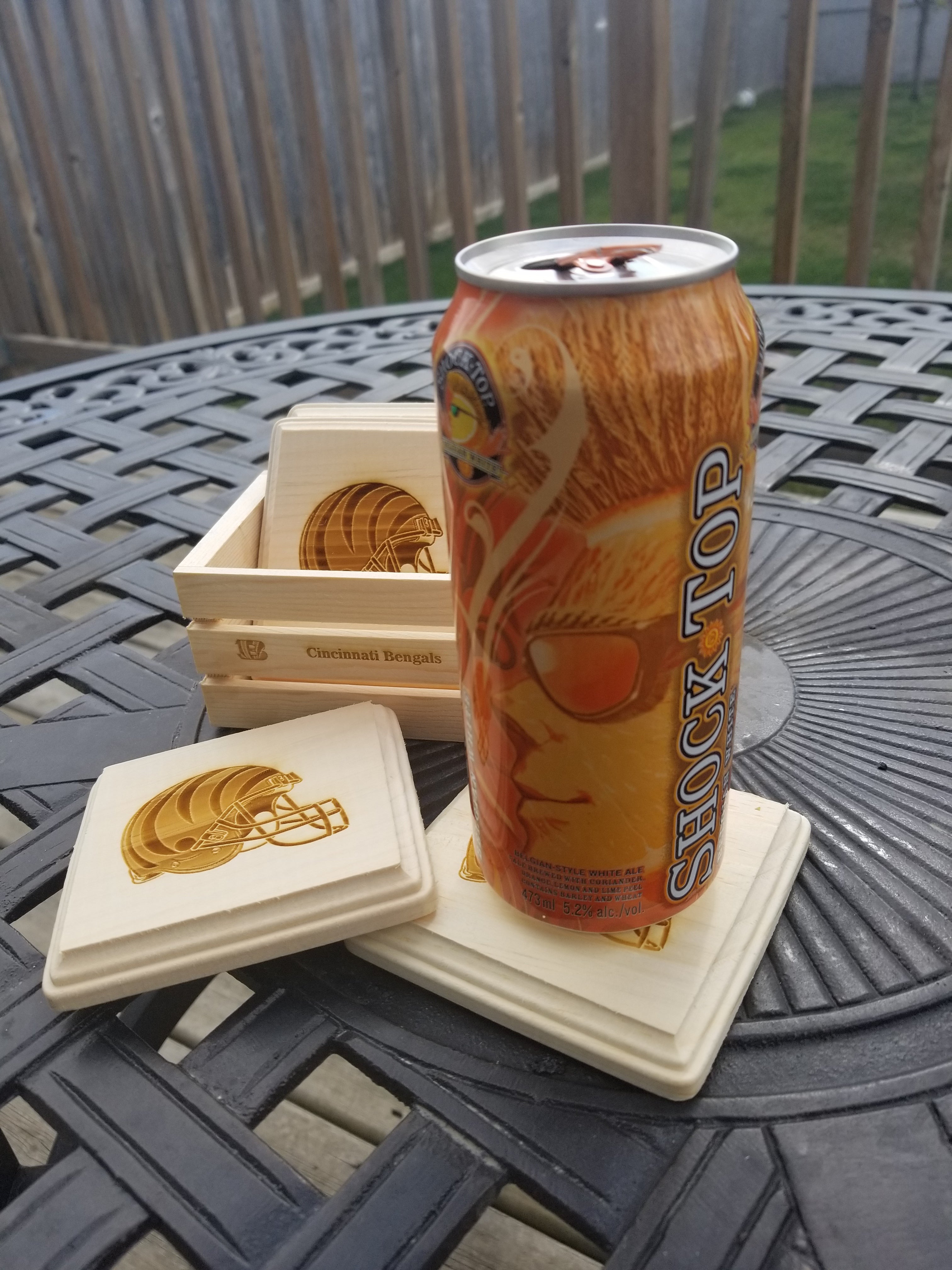 Wooden Coaster Set with Box - Blackwolf Golf