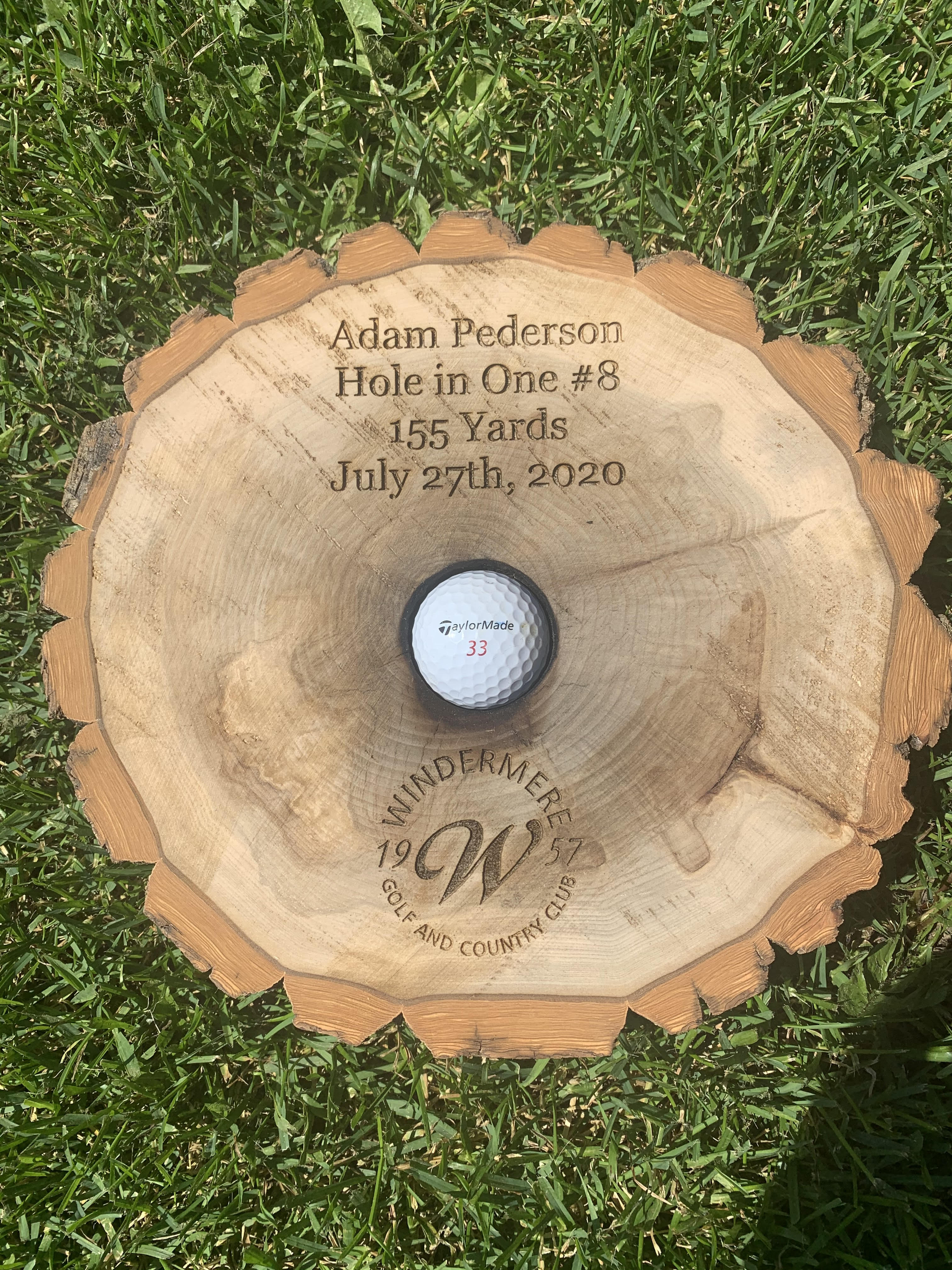 Hole in One Log with lasered hole for Ball - Blackwolf Golf