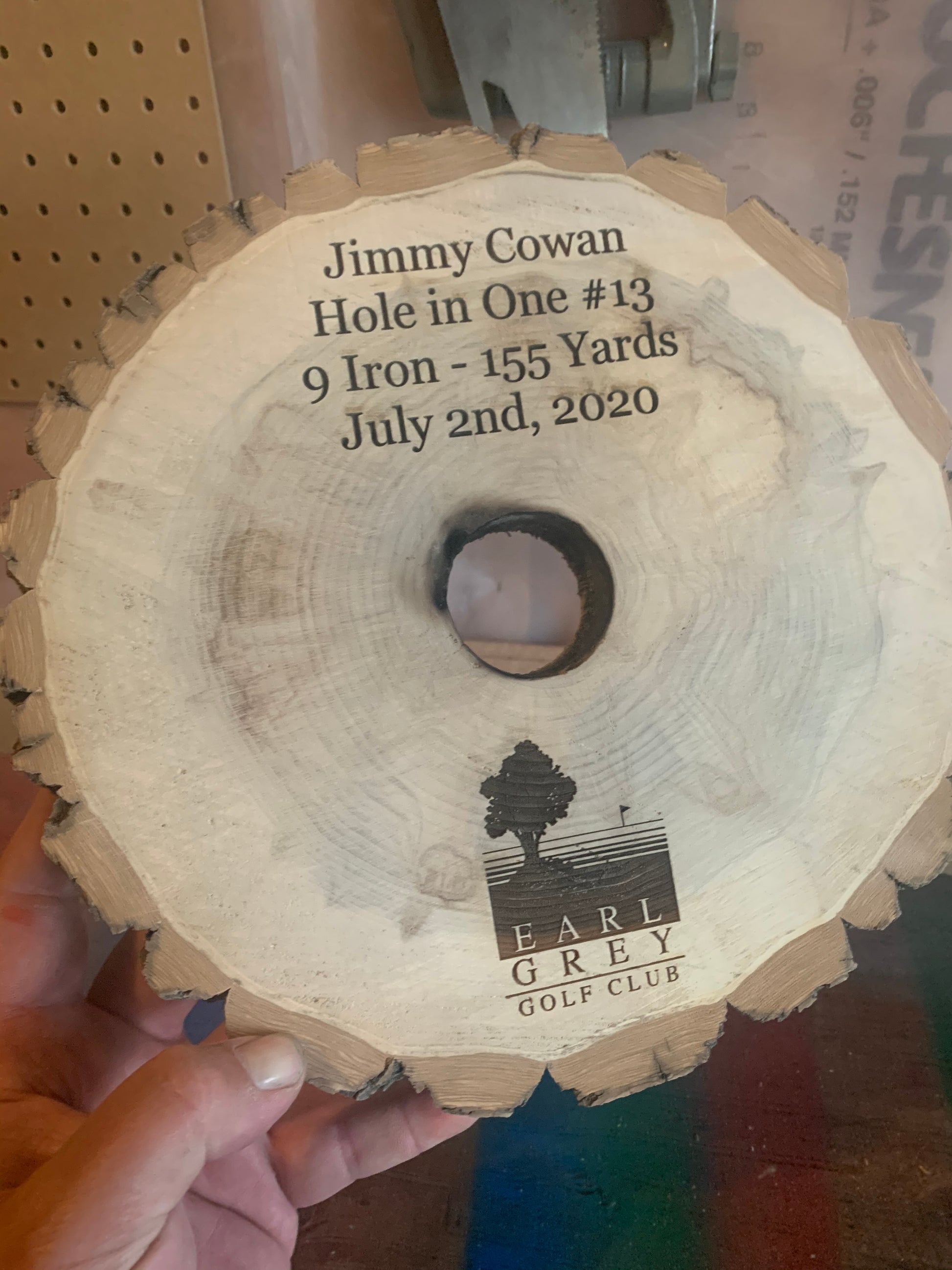 Hole in One Log with lasered hole for Ball - Blackwolf Golf