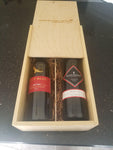 Custom Double Wooden Wine Boxes - Blackwolf Golf